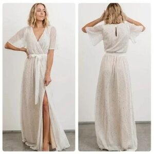 NWT Baltic Born White Elopement Dress with Gold Sequins